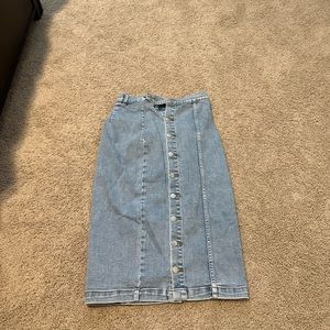 Knee Length Denim Skirt